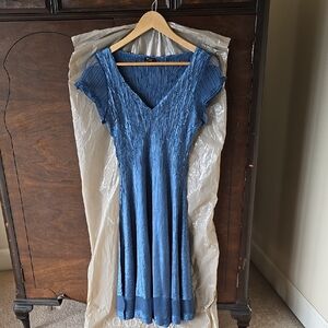 Komarov Elegant Blue Women's Midi Dress, Size Medium